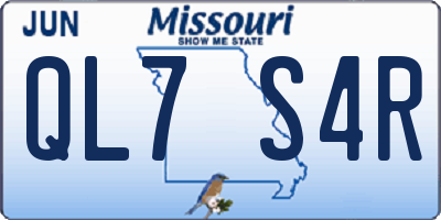 MO license plate QL7S4R