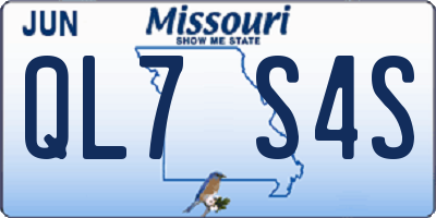 MO license plate QL7S4S