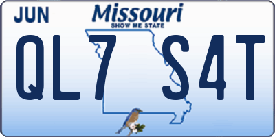 MO license plate QL7S4T