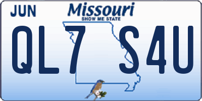 MO license plate QL7S4U