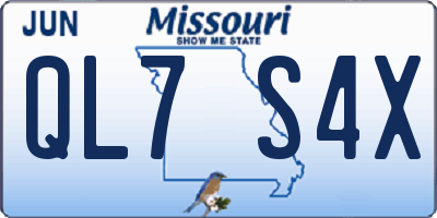 MO license plate QL7S4X
