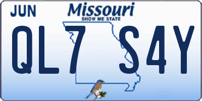 MO license plate QL7S4Y