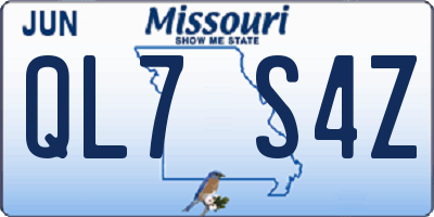 MO license plate QL7S4Z