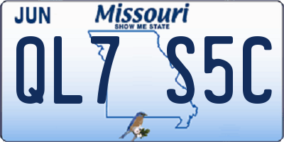 MO license plate QL7S5C