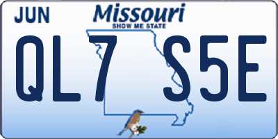 MO license plate QL7S5E