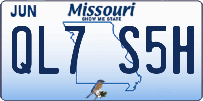 MO license plate QL7S5H