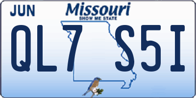 MO license plate QL7S5I