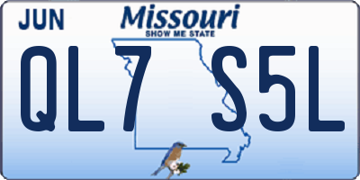 MO license plate QL7S5L