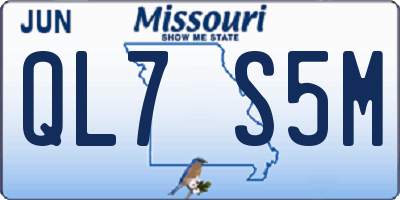 MO license plate QL7S5M