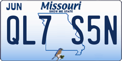 MO license plate QL7S5N