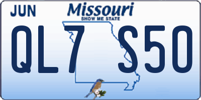MO license plate QL7S5O