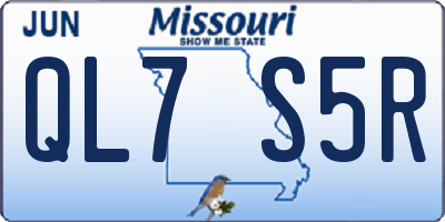 MO license plate QL7S5R