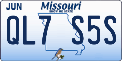 MO license plate QL7S5S