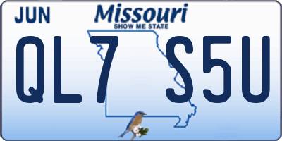 MO license plate QL7S5U