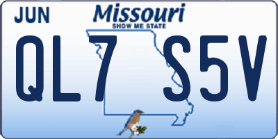 MO license plate QL7S5V