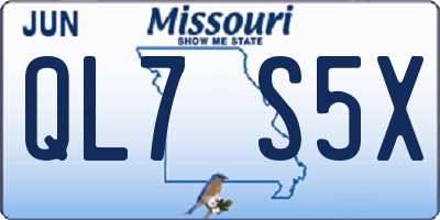 MO license plate QL7S5X