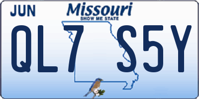 MO license plate QL7S5Y