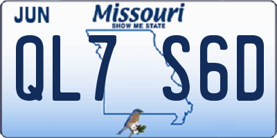 MO license plate QL7S6D