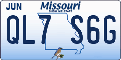 MO license plate QL7S6G
