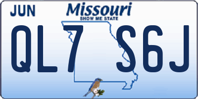 MO license plate QL7S6J