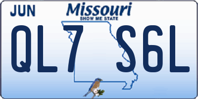 MO license plate QL7S6L