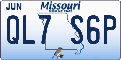 MO license plate QL7S6P