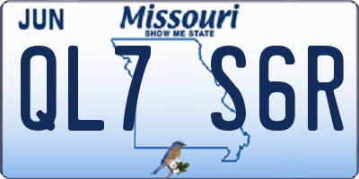 MO license plate QL7S6R