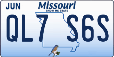 MO license plate QL7S6S