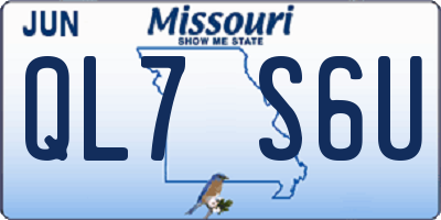 MO license plate QL7S6U