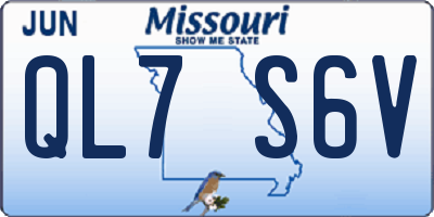 MO license plate QL7S6V
