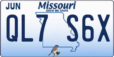 MO license plate QL7S6X