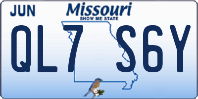 MO license plate QL7S6Y