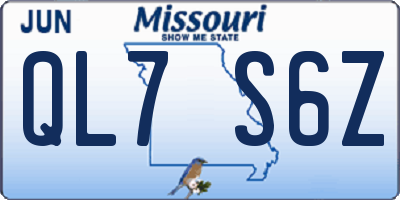MO license plate QL7S6Z
