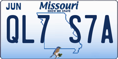 MO license plate QL7S7A