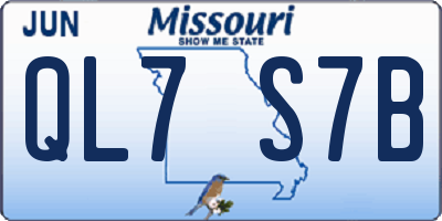 MO license plate QL7S7B