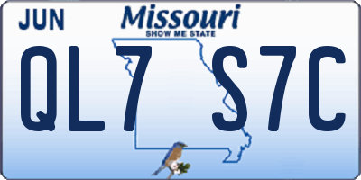 MO license plate QL7S7C