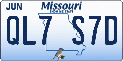 MO license plate QL7S7D