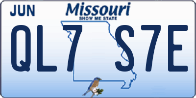 MO license plate QL7S7E