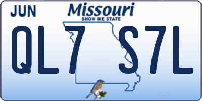MO license plate QL7S7L