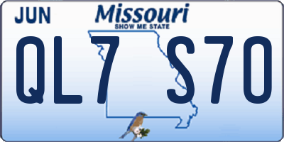MO license plate QL7S7O