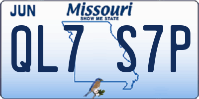 MO license plate QL7S7P