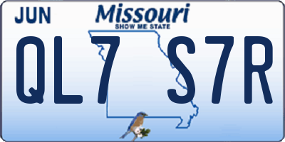 MO license plate QL7S7R