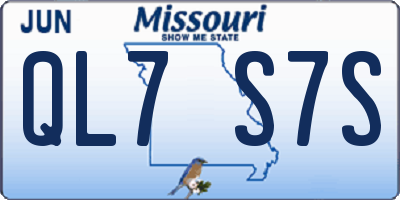 MO license plate QL7S7S