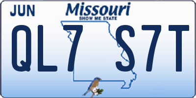 MO license plate QL7S7T