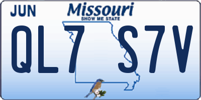 MO license plate QL7S7V