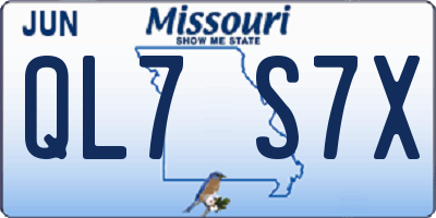 MO license plate QL7S7X