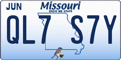 MO license plate QL7S7Y