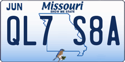 MO license plate QL7S8A