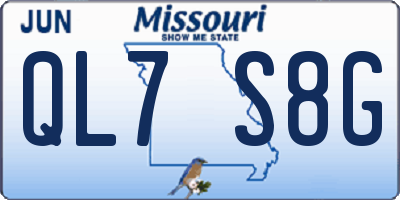 MO license plate QL7S8G