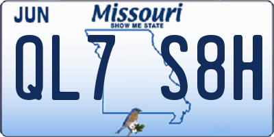 MO license plate QL7S8H